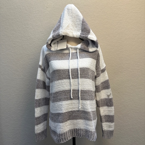 ANDRÉE By Unit Soft Stripe Hooded Pullover - Picture 1 of 7